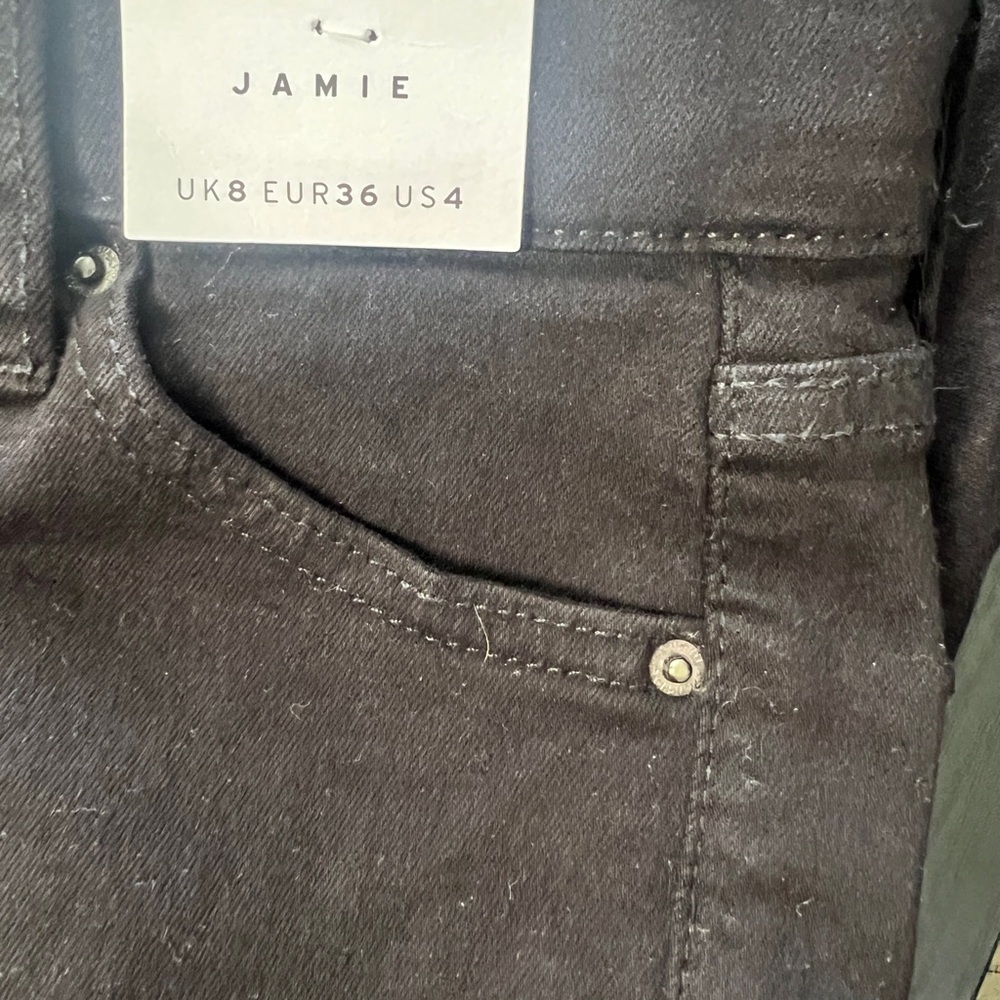 Topshop high rise Jamie jeans in black size 26x34 / 4 - skinny NWT - Picture 9 of 9